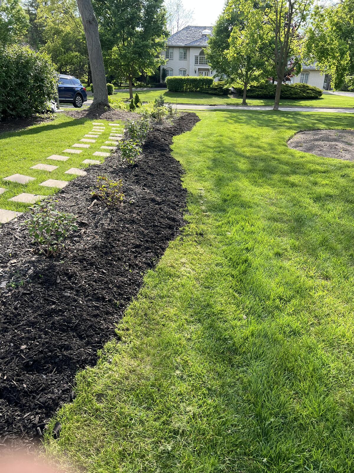 Clean edging along a garden bed