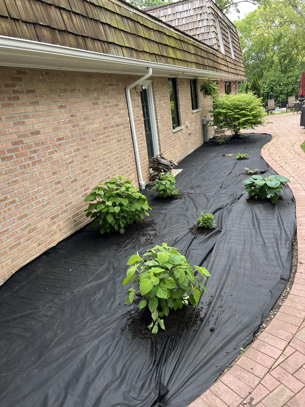 Flower bed prep work in progress