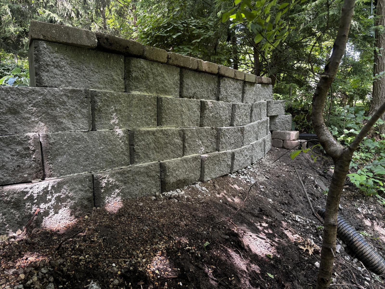 Finished retaining wall project