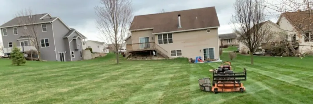 Professional lawn mowing in North Shore